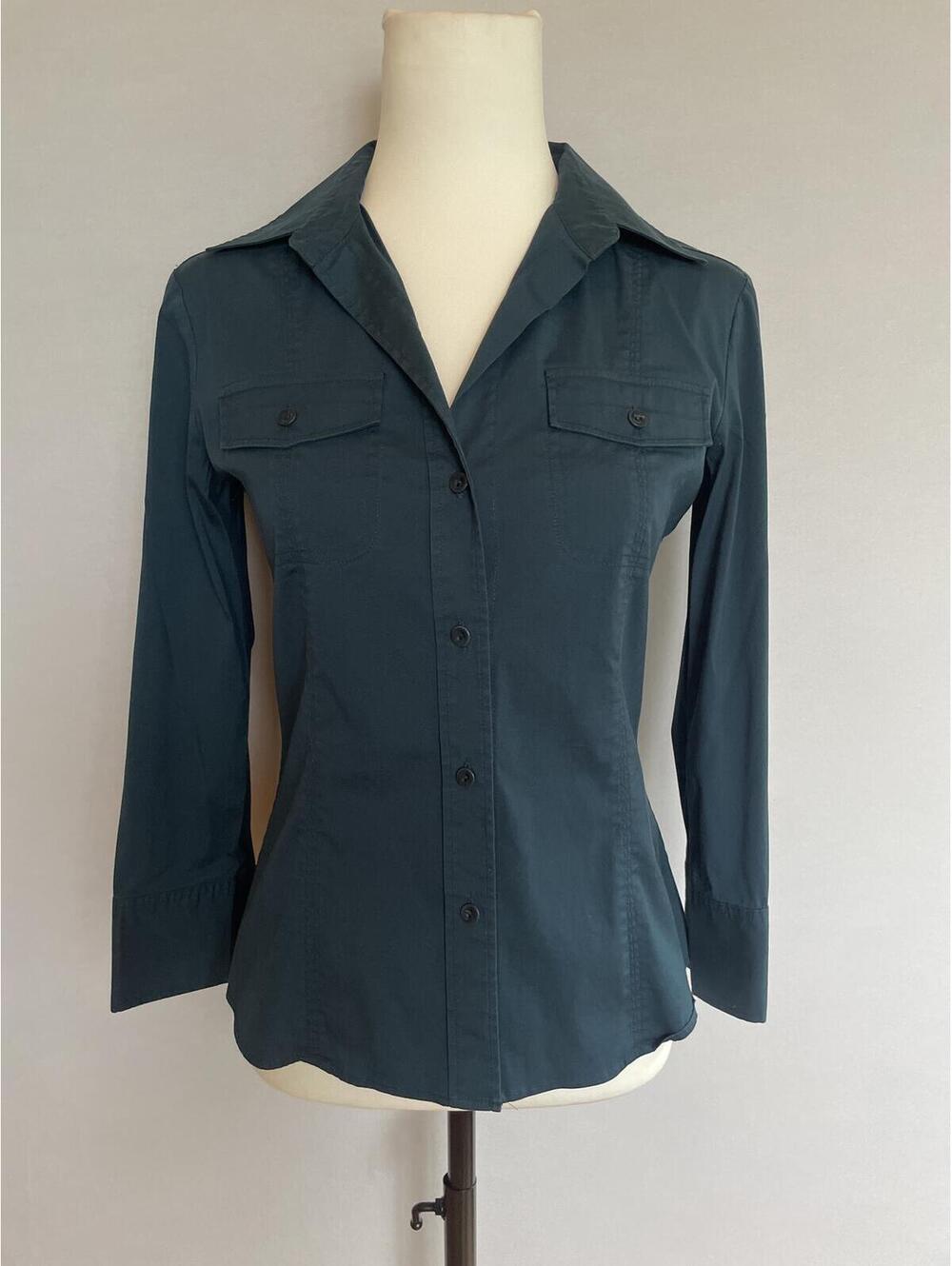 Theory Women's Dark Teal Button Down Shirt Small